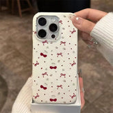 Cherry Bow Leather iPhone Case